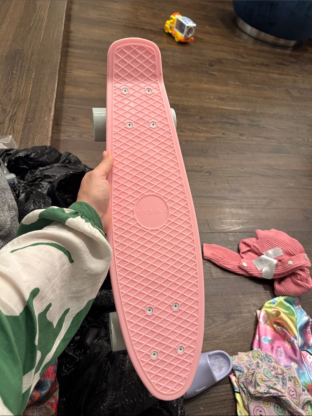 Swell Pink Kids Cruiser Skateboard with White Wheels